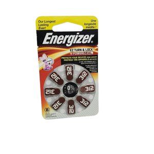 Energizer 312 EZ Turn And Lock Hearing Aid Batteries 8 Pack